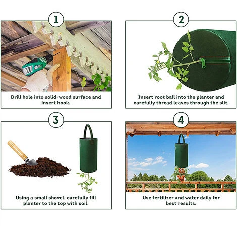 Umgedrehter Tomatenpflanzer, 4er-Pack (benötigt Pflanzen, Blumenerde Und Dünger, Nicht Im Lieferumfang Enthalten) – Bild 2
