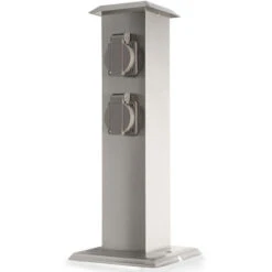 Grafner® Edelstahl Steckdosensäule Mit 4 Außensteckdosen Gartensteckdose Energiesäule