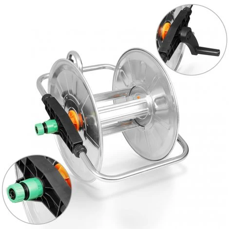 Metall Wand - Schlauchtrommel Schwenkbar Für 50 M - 1/2'' Schlauch