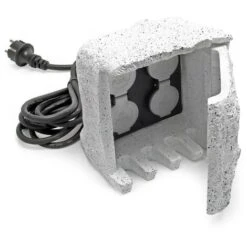 4-fach Gartensteckdose Außensteckdose Kunstharz IP44 Outdoor Steinoptik 5m Kabel