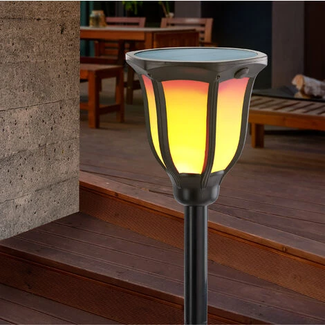 Solar Fackel 2er-Set Flammeneffekt Gartenfackel Solarlampe Garten Esotec 102495 – Bild 3