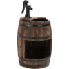 Outsunny Gartenbrunnen Zierbrunnen Springbrunnen Fassbrunnen Wasserfall Holzfass Mit Pflanzgefäß Tannenholz + Metall Dunkelbraun Ø32 X 58,5 Cm