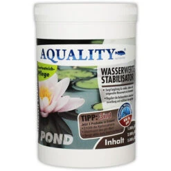 AQUALITY Gartenteich Wasserwerte Stabilisator 3in1 (Artgerechte Wasserwerte Im Gartenteich - Reguliert Langfristig Die Karbonathärte, Stabilisiert Den PH-Wert) 1 Kg