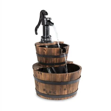 Blumfeldt Cascada Doble Zierbrunnen 2 Etagen 12W 600l/h Holz Braun