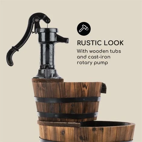 Blumfeldt Cascada Doble Zierbrunnen 2 Etagen 12W 600l/h Holz Braun – Bild 3