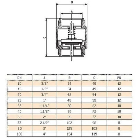 Messing Rückschlagventil 1/2 Zoll DN15 Rückstauklappe Rückschlagklappe Pumpe – Bild 3