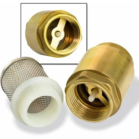 Messing Fußventil 1 1/2 Zoll DN40 Saugfilter Saugkorb Ansaugfilter Saugschlauch – Bild 3