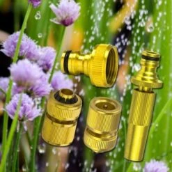 Gartenschlauch Set 1/2 Zoll 13mm Messing Garnitur Grundausstattung Sprühdüse