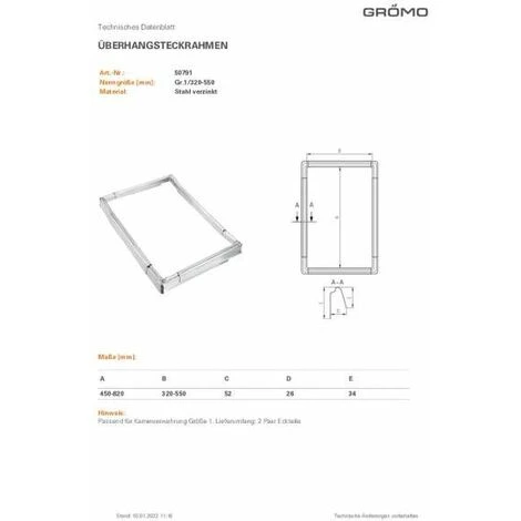 GRÖMO® Verzinkter Überhangsteckrahmen 4 Eckteile (2 LK + 2 KL), 50791 – Bild 2