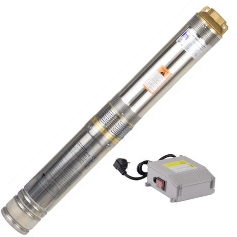 Agora-Tec® 4 Zoll Brunnenpumpe Tiefbrunnenpumpe 550W-4-3DW Set Mit Druckschalter Und Trockenlaufschutz – Bild 2