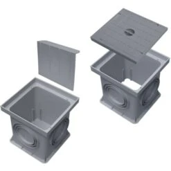 Marley Einlaufschacht 200x200mm + Schacht Ohne Boden, Geruchsverschluss + Schachtdeckel