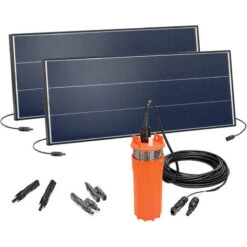 Solar Tiefbrunnenpumpe 30m Förderhöhe 150W Solarmodul Wasserpumpe Garten 100820