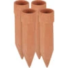 Relaxdays Tonkegel Bewässerung 4er Set, Bewässerungshilfe Für Pflanzen, Für 1,5 L Flaschen, HxD 19 X 4,5 Cm , Terrakotta