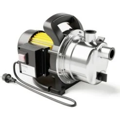 Gartenpumpe 2800l/h, 600W, Tragegriff & Wasserablassschraube, Max. Förderhöhe 35m, Rostfreier Stahl