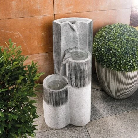 Solar Gartenbrunnen Springbrunnen Wasserspiel Kaskaden Deko Solarbrunnen 101312