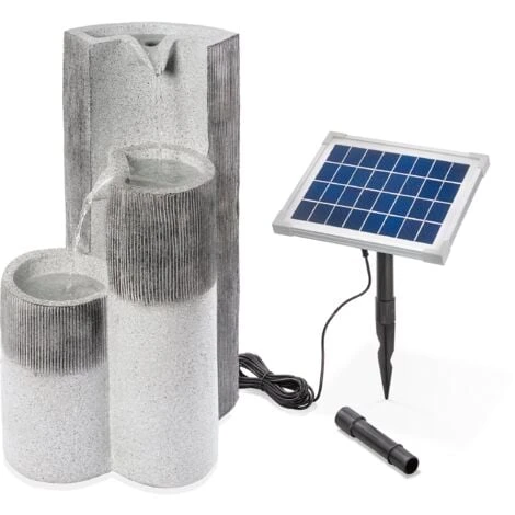 Solar Gartenbrunnen Springbrunnen Wasserspiel Kaskaden Deko Solarbrunnen 101312 – Bild 2