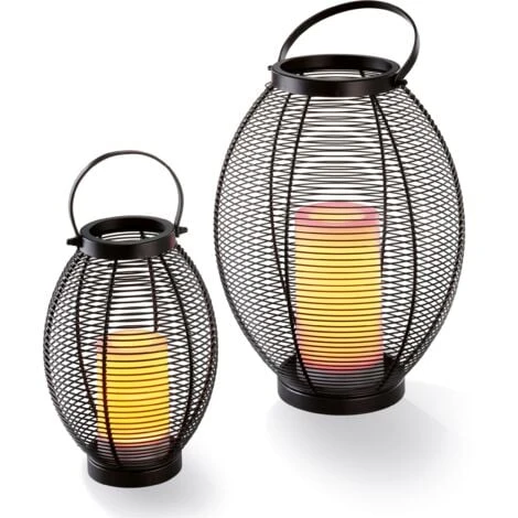 Solar Dekoleuchten 2er Set Gartenlampe Laterne Außen Solarleuchte Esotec 102218 – Bild 2