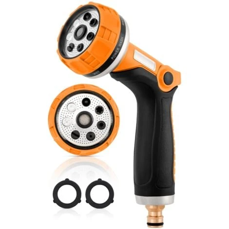 Tillvex Gartenbrause Orange Handbrause Spritzbrause Gartenspritze Spritzpistole Multibrause