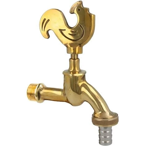 Tecuro Nostalgie-Auslaufventil GOCKEL, 1/2 Zoll Wandanschluss, Messing Poliert