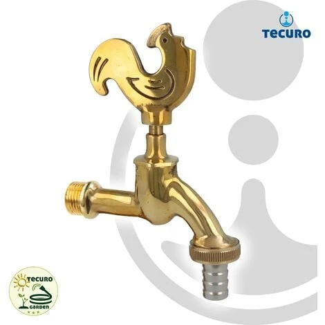 Tecuro Nostalgie-Auslaufventil GOCKEL, 1/2 Zoll Wandanschluss, Messing Poliert – Bild 2
