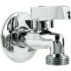 Tecuro Mini-Kugelauslaufventil 1/2 Zoll X 3/4 Zoll Inkl. Wandrosette, Messing-verchromt