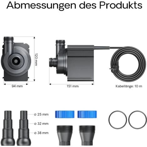 SunSun CTM-6000 SuperECO Teichpumpe Filterpumpe 6000l/h 40W – Bild 3