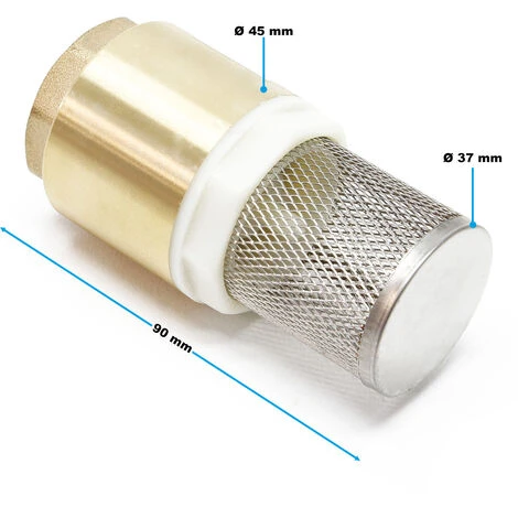 Messing Fußventil Mit Rückschlagventil Und Edelstahlkorb Saugkorb Für Saugschlauch DN25 (1") 33,7mm – Bild 2