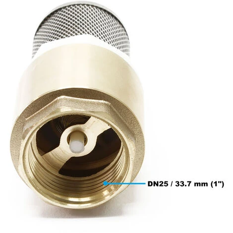 Messing Fußventil Mit Rückschlagventil Und Edelstahlkorb Saugkorb Für Saugschlauch DN25 (1") 33,7mm – Bild 3