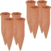 8 X Tonkegel Bewässerung, Bewässerungshilfe Für Pflanzen, 1,5 L Flaschen, Gießhilfe, HxBxT: 17 X 5,5 X 5 Cm , Terrakotta