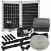 Agora-Tec® Solar Bachlauf - Pumpen - Set Mit Akku Und LED Licht AT-20W-BLH-V2.0monokristallin