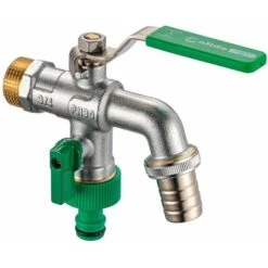 3/4" Zoll Doppelauslass Gartenhahn Kugelhahn Wasserhahn Schlaucharmatur