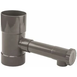 Regensammler Mit Regelventil, Grau, Für Fallrohre Durchmesser 80 Mm Zum Befüllen Von Regentonnen, Regenfässer Und Regenwassertonnen