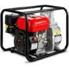 EBERTH Wasserpumpe Gartenpumpe Schmutzwasserpumpe Pumpe Benzin, 6,5PS 4-Takt-Motor, 60.000l/h Durchlauf, 3 Zoll Anschluss, 7m Ansaughöhe, 30m Förderhöhe, Seilzugstart, Metallrahmen, Tragegriff