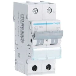 Leistungsschalter Hager 1P+N 25A 4,5 KA C 2 Module MYN525