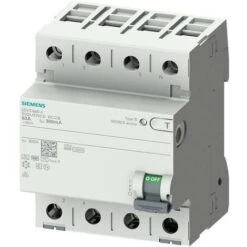 SIEMENS FI-Schutzschalter, 4-polig, Typ B, Kurzzeitverzögert, In: 40 A, 30 MA, Un AC: 400 V 5SV3344-4