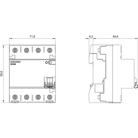 SIEMENS FI-Schutzschalter, 4-polig, Typ B, Kurzzeitverzögert, In: 40 A, 30 MA, Un AC: 400 V 5SV3344-4 – Bild 2