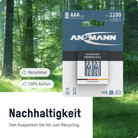 ANSMANN Akku AAA 1100mAh Micro NiMH 1,2V – 1000x Wiederaufladbar (4 Stück) – Bild 5