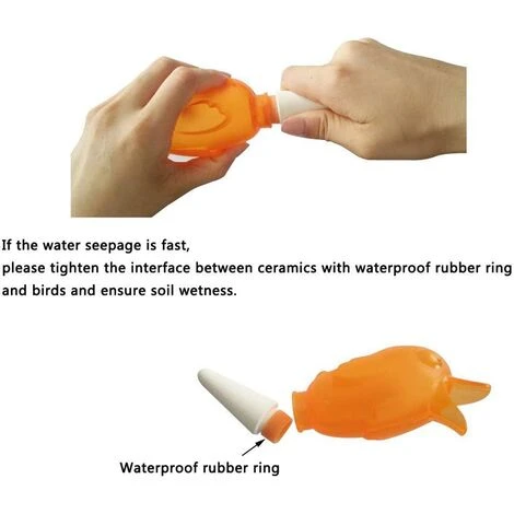 Spike Planter Tropfbewässerung Bewässerung Spikes Feuchte Wurzeln Für Eine Gesündere Selbstbewässernde Pflanze Automatische Tropfbewässerung Vogelreservoir --- 2 Stück --- Orange – Bild 2