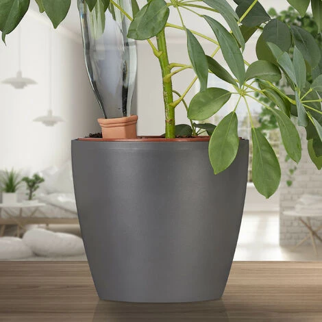 Relaxdays Tonspitzen Bewässerung, 4er Set, Für Wein- & PET-Flaschen, Balkonkästen & Topfpflanzen, Gießkegel, Terrakotta – Bild 5