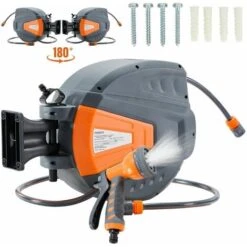 AREBOS Gartenschlauchaufroller Gartenschlauch Wasserschlauch Schlauch Orange 20 M