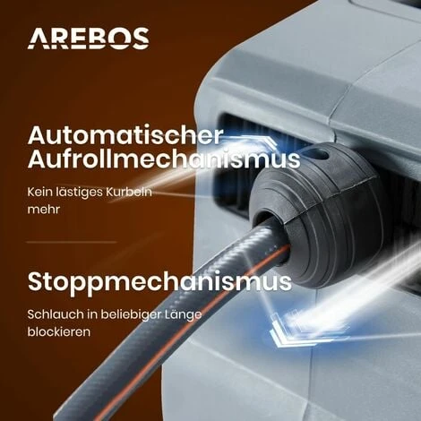 AREBOS Gartenschlauchaufroller Gartenschlauch Wasserschlauch Schlauch Orange 20 M – Bild 4