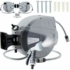 AREBOS Gartenschlauchaufroller Gartenschlauch Wasserschlauch Schlauch Grau 20 M