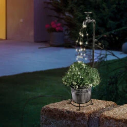 Solar Deko Wasserhahn 30 LED Lichterbündel Lichterkette Lampe Garten 102388