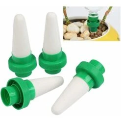 4er Automatischer Wasserbewässerungsanlagenspender Keramik Kegelkopf Pflanze Tropfbewässerung Tropfanlage Für Garten, Zimmerpflanze, Blumen SOEKAVIA