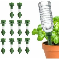 Spike Automatische Pflanzenbewässerung, 10-Spitzen-Keramik-Bewässerungstöpfe, Automatischer Tropfen-Ferienpflanzen-Sprinkler, Bewässerungs-Sprinkler SOEKAVIA