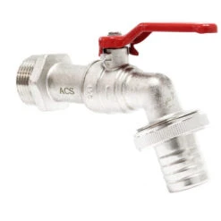 Auslaufventil Mit Kugelhahn 33,25mm (G1) AG Schlauchanschluss 25mm (1), Wasserhahn