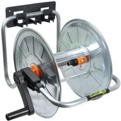 Wand-Schlauchtrommel 50m 1/2, Stationär Und Tragbar, Verzinkt