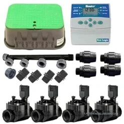 KIT Automatische Bewässerung 4 Zonen Für Elektrische Bewässerung. Timer-Baugruppe + Magnetventile + Installationszubehör