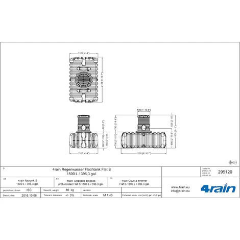 GRAF Regenwassertank Flat S 1.500 L Garten-Comfort Flachtank-Komplettpaket – Bild 2
