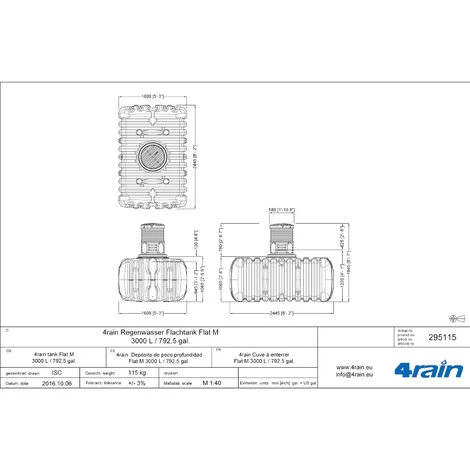 GRAF Regenwassertank Flat S 1.500 L Garten-Comfort Flachtank-Komplettpaket – Bild 3